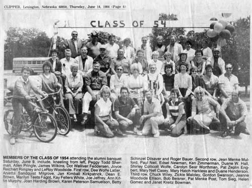 Class of 1954 30 year reunion photo.